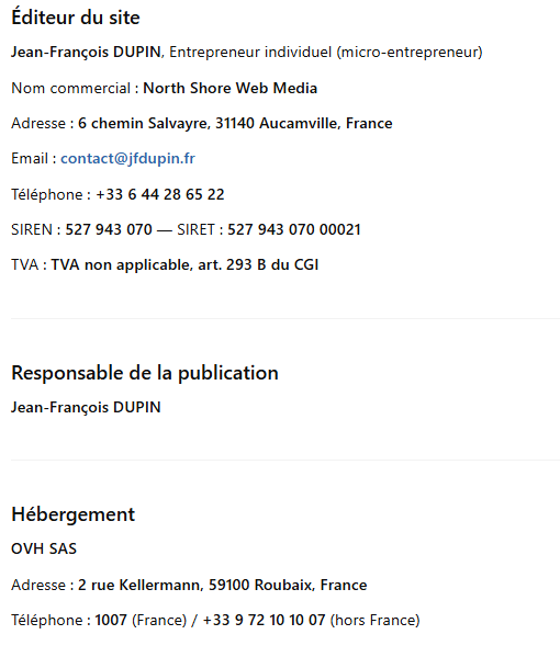 Mentions légales 7 1